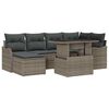 vidaXL Ensemble de canap&eacute; de jardin 7 pc Gris Poly rotin