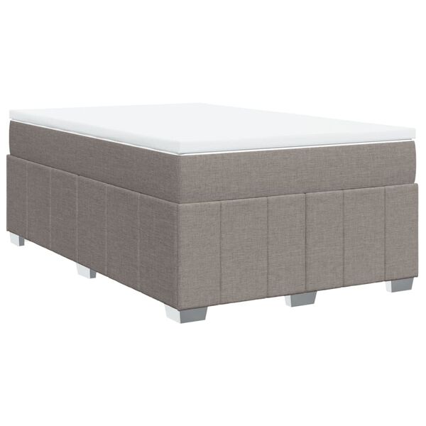 vidaXL Sommier &agrave; lattes de lit avec matelas taupe 120x190 cm tissu