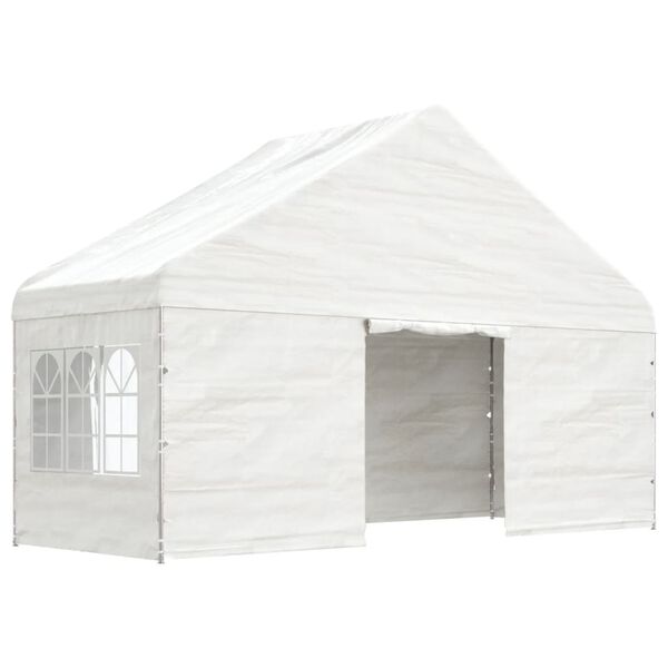 vidaXL Belvédère avec toit blanc 5,88x2,23x3,75 m polyéthylène
