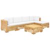 vidaXL Salon de jardin 6 pcs avec coussins Bois de teck solide