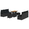 vidaXL Ensemble de canap&eacute; de jardin 9 pc Noir polyrotin
