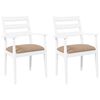 vidaXL Chaises de salle &agrave; manger avec coussins (2 pcs) bois massif blanc caoutchouc
