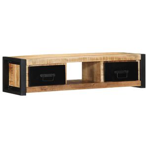 vidaXL Meuble TV 100x30x25 cm bois massif de manguier brut