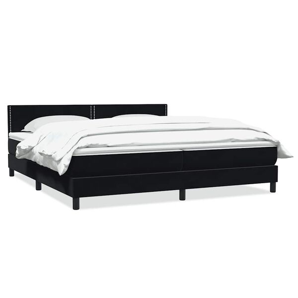 vidaXL Sommier &agrave; lattes de lit avec matelas noir 200x220 cm velours