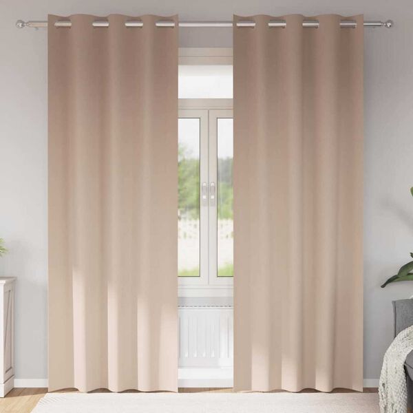 vidaXL Rideaux occultants avec anneaux 2 pcs Taupe 245 x 140 cm