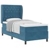 vidaXL Lit &agrave; ressorts avec matelas Bleu fonc&eacute; 200 x 90 cm Polyester