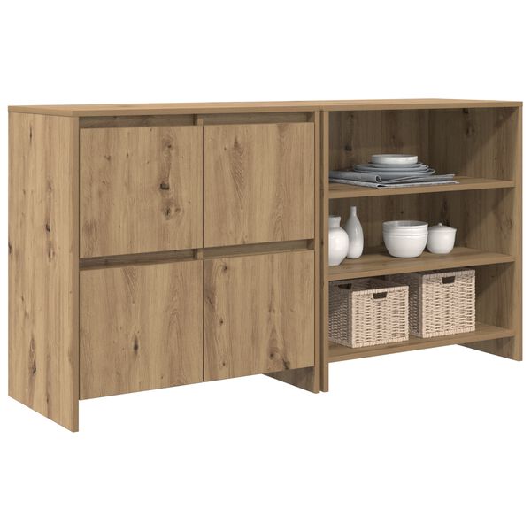 vidaXL Buffet 2 pcs Ch&ecirc;ne artisanal 70 x 41 x 75 cm Bois d'ing&eacute;nierie