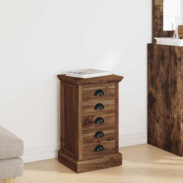 vidaXL Commode avec tiroir Marron 35 x 30 x 60 cm Bois de teck massif