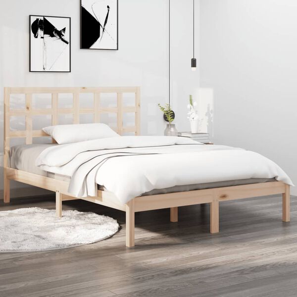 vidaXL Cadre de lit sans matelas 200x200 cm bois massif