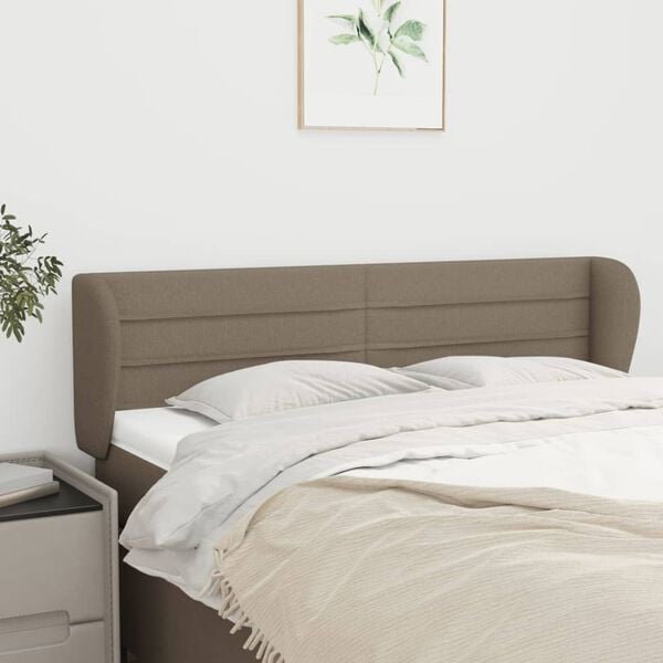 vidaXL T&ecirc;te de lit avec oreilles Taupe 147x23x78/88 cm Tissu
