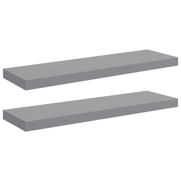 vidaXL &Eacute;tag&egrave;res murales flottantes 2 pcs gris 80x23,5x3,8 cm MDF