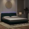 vidaXL Cadre de lit avec LED sans matelas vert fonc&eacute; 180x200 cm velours