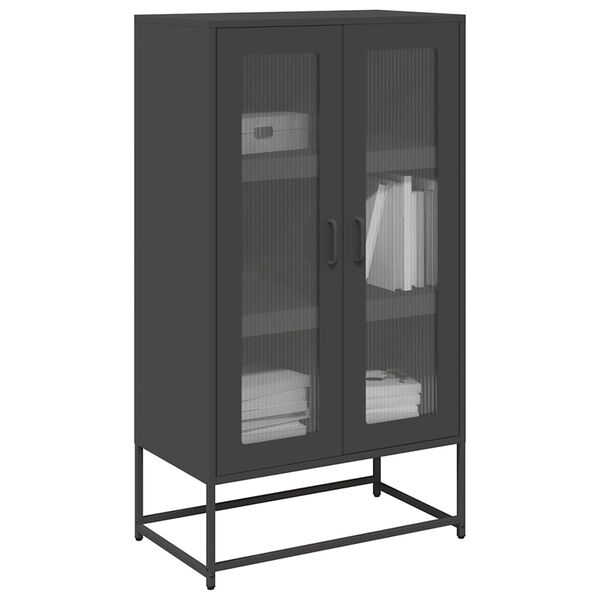 vidaXL Buffet haut noir 68x39x123 cm acier