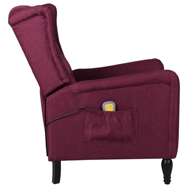 vidaXL Fauteuil de massage inclinable Violet Tissu