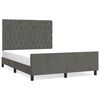 vidaXL Cadre de lit sans matelas gris fonc&eacute; 140x200 cm velours