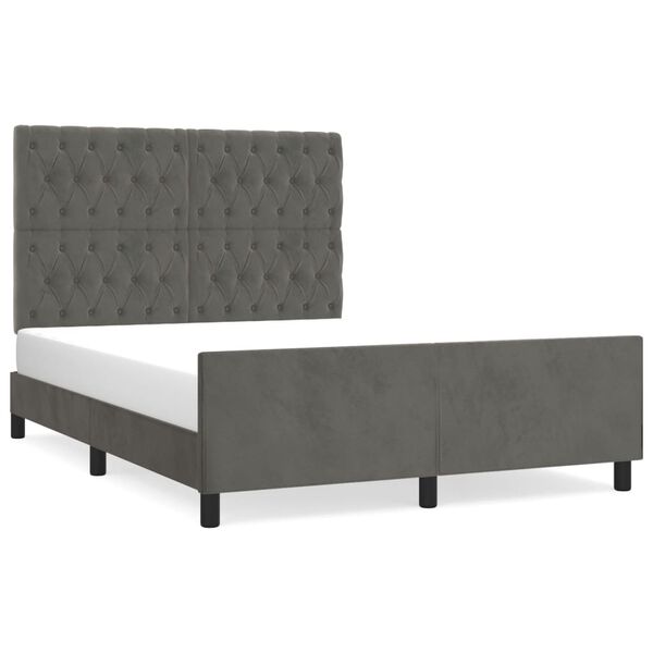vidaXL Cadre de lit sans matelas gris fonc&eacute; 140x200 cm velours