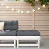 vidaXL Repose-pied de jardin avec coussin blanc bois de pin massif