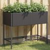 vidaXL Jardini&egrave;res avec &eacute;tag&egrave;re 2 pcs noir 90x40x75 cm r&eacute;sine tress&eacute;e