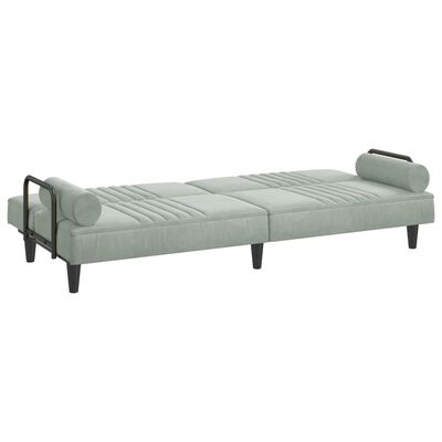 vidaXL Canapé-lit avec accoudoirs gris clair velours