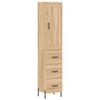vidaXL Buffet haut Ch&ecirc;ne sonoma 34,5x34x180 cm Bois d'ing&eacute;nierie