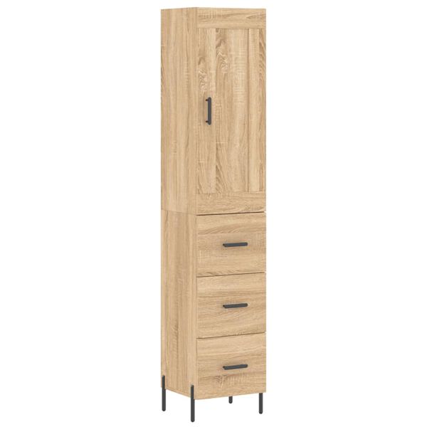 vidaXL Buffet haut Ch&ecirc;ne sonoma 34,5x34x180 cm Bois d'ing&eacute;nierie