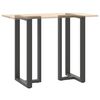 vidaXL Pieds de table de bar en T, 2 pi&egrave;ces, anthracite, 60 x 35 x (110-111) cm, acier