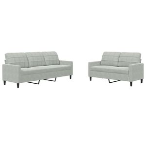 vidaXL Ensemble de canap&eacute;s 2 pcs avec coussins Gris clair Velours