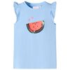 T-shirt enfants manches &agrave; volants bleu clair 128