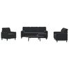 vidaXL Ensemble de canapés 4pcs et coussins et traversins noir velours