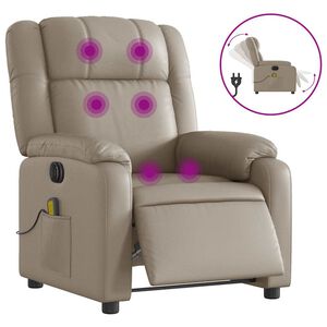 vidaXL Fauteuil de massage inclinable &eacute;lectrique cappuccino similicuir