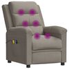 vidaXL Fauteuil électrique de massage Gris clair velours