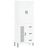 vidaXL Buffet haut Blanc 69,5x34x180 cm Bois d'ing&eacute;nierie