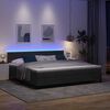 vidaXL Lit &agrave; ressort LED avec matelas Noir 200 x 200 cm Velours