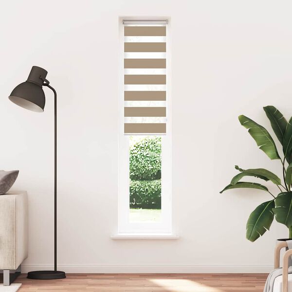 vidaXL Store z&egrave;bre marron sable largeur du tissu 40,9 cm polyester