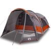 vidaXL Tente familiale 6 personnes gris et orange imperm&eacute;able
