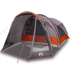 vidaXL Tente familiale 6 personnes gris et orange imperm&eacute;able