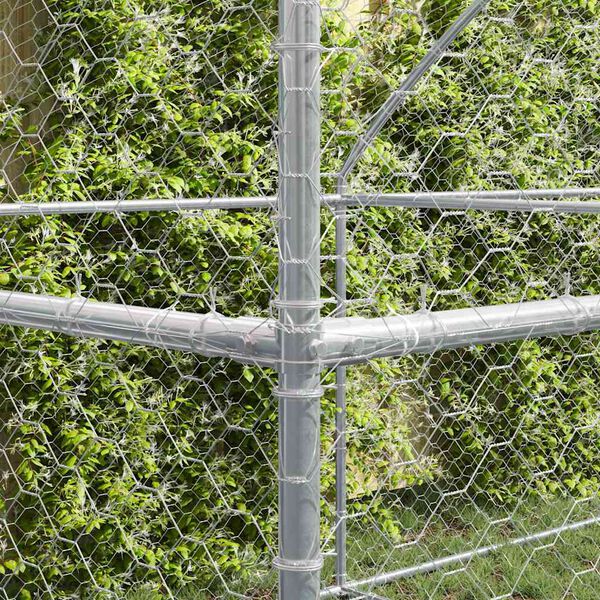 vidaXL Kennel pour Chiens 3 pcs Argent&eacute; 6 x 2 x 2 m Acier galvanis&eacute;