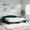 vidaXL Lit de jour avec gigogne et matelas vert foncé 90x200cm velours
