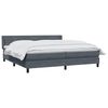 vidaXL Sommier &agrave; lattes de lit et matelas gris fonc&eacute; 200x220cm velours