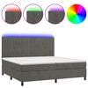 vidaXL Sommier &agrave; lattes de lit matelas et LED Gris fonc&eacute; 200x200 cm