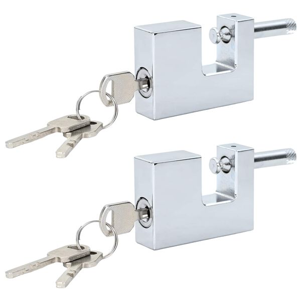 vidaXL Verrou 2 pcs Argent&eacute; 7,9 x 5 x 1,9 cm Fer