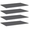 vidaXL Panneaux biblioth&egrave;que 4 pcs Gris brillant 80x50x1,5cm Agglom&eacute;r&eacute;