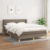 vidaXL Sommier &agrave; lattes de lit avec matelas Taupe 140x190 cm Tissu