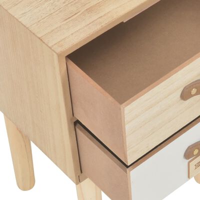 vidaXL Table de chevet avec 2 tiroirs 30x25x49,5 cm Bois de pin massif