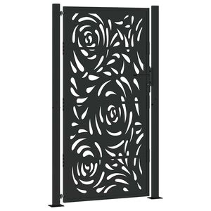 vidaXL Portail de jardin noir 100x175 cm en acier avec motif flamme