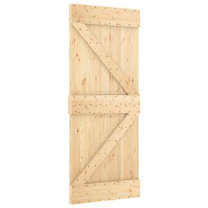 vidaXL Porte coulissante NARVIK Naturel et noir 85 x 210 cm (213,5 cm)