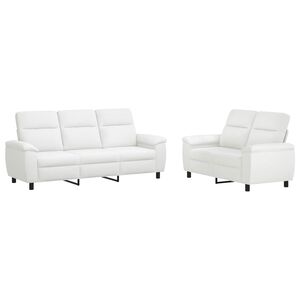 vidaXL Ensemble de Canap&eacute;s 2 pcs Blanc Tissu
