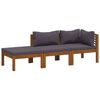 vidaXL Salon de jardin 3 pcs avec coussin Bois d'acacia solide