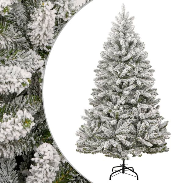vidaXL Sapin de No&euml;l artificiel &agrave; charni&egrave;res avec neige floqu&eacute;e 300 cm