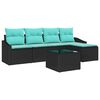 vidaXL Ensemble de Canap&eacute;s avec coussin 6 pcs Noir polyrotin